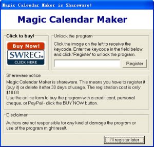 Magic Calendar Maker