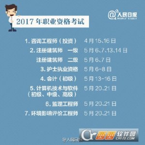 2017年国家职业资格目录清单汇总
